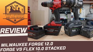 Milwaukee 12.0 Forge battery vs Flex 10.0 stacked lithium battery