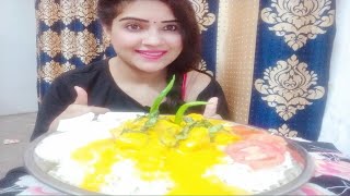 Eating Lots Of Kadi Pakoda,Rice\Chawal| Indian Food Eating Show | Kadi Pakoda Asmr | Eating Show