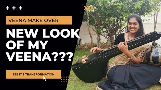 Veena changeover after painting | My new look of old madhura veena | veena painting |