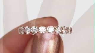 DBK Low Dome Shared Prong Eternity Band with 10 Pointer Diamonds in Rose Gold