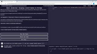 Basic JavaScript (23/111) | Escaping Literal Quotes in Strings | freeCodeCamp