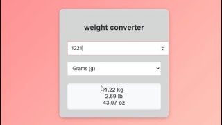 weight converter using html css and javascript | web development #coding #codewithdeveloper