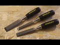 $13 stanley 3 piece wood chisel set best cheap inexpensive chisels ever 4k asmr unboxing