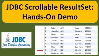 JDBC Scrollable ResultSet: Hands-On Demo