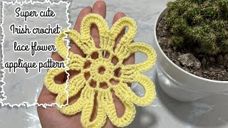 Super cute Irish crochet lace flower applique pattern