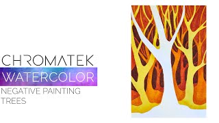 Negative Painting to Paint Watercolor Trees : Chromatek Tutorials : Lesson 04