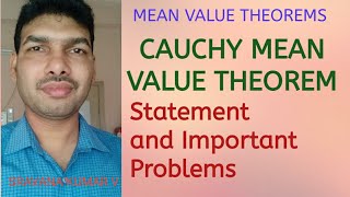 CAUCHY MEAN VALUE THEOREM IN TELUGU STATEMENT AND PROBLEMS