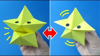 折り紙 おりがみ 簡単なパクパク キツネ の折り方 作り方 遊べる
