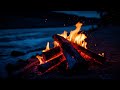 nighttime bliss cozy campfire by the river with soothing fireplace sounds and gentle water flow