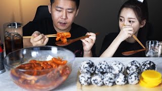 엽기떡볶이 가장매운맛,핵불닭소스,주먹밥 먹방 ASMR (먹방빈집노린거아님)