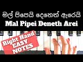 Lellum Ratnayake - Mal Pipei Deneth Arei | Right hand Piano Tutorial | EASY | NOTES | + Slow