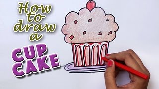 How To Draw A Cup Cake | Easy Step By Step Ways To Learn Drawing