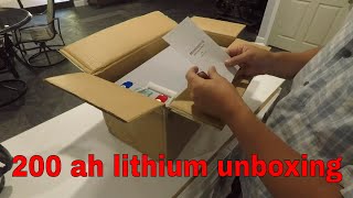 $550.     200 amp hour lithium battery unboxing