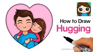 How to Draw Hugging Dad Easy
