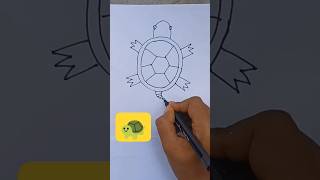 The turtle drawing / drawing for beginners 🐢🐢🎨🎨 कछुए का चित्रण। #shorts #youtubeshorts #drawing