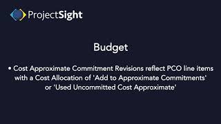 ProjectSight Training - Budget