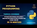 Python Docstring Explained | Master Documentation Strings for Clean Code 🧾