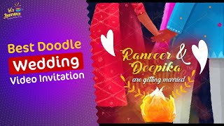 Doodle Indian Wedding Invitation by LetsAnnounce | Illustration | Caricature | Ecard