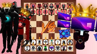 Skibidi Toilet Tournament | Team CURSED Titans vs Multiverse Titan TVman on chess board