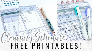 5 Free Printables! How to Plan Daily and Weekly Cleaning | Happy Planner