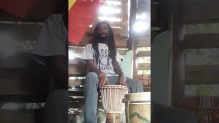 Ras Jamaal practicing the kete drum/ Nyahbinghi/ Bahamas