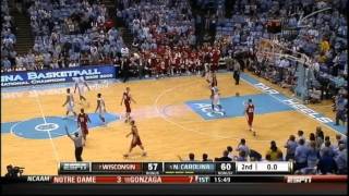 [11.30.11] Ben Brust - Fast Break Circus Shot \u0026 Half Court Buzzer Beater Vs North Carolina