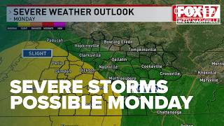 Severe weather possible across Middle Tennessee, Southern Kentucky Monday