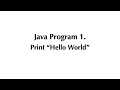 Java Program #1 - Print 