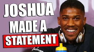 Anthony Joshua MADE AN UNEXPECTED STATEMENT ABOUT A REMATCH WITH Alexander Usyk  Tyson Fury - Usyk