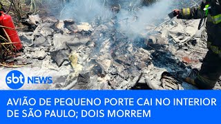 Avião de pequeno porte cai no interior de São Paulo; dois morrem