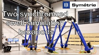 SYMETRIE Two synchronized swell simulation hexapods