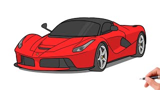 How to draw a FERRARI LAFERRARI 2013 / drawing ferrari laferrari 2017 sports car