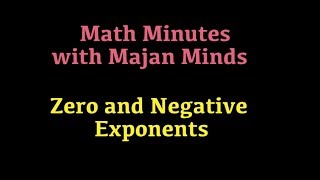 G12 Summer Series #2 Zero and Negative Exponents