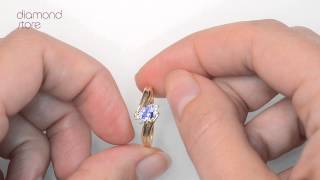 E5474 - Tanzanite 0.37CT And Diamond 9K Gold Ring