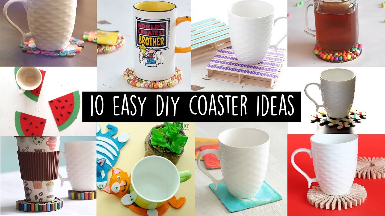 10 Easy DIY Coaster Ideas - YouTube