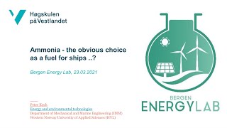 Ammonia - the obvious choice as fuel for ships?