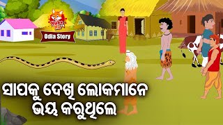 Sapa Ku Dekhi Lokamane Bhaya Karuthile ସାପକୁ ଦେଖି ଲୋକମାନେ ଭୟ କରୁଥିଲେ | Odia Moral Story | Huke Hu TV