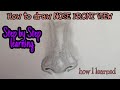 how to draw NOSE FRONT VIEW.../how I learned...//