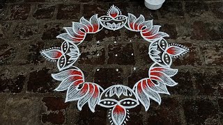 diwali festival deepam rangoli (7*3*3) | deepavali kolangal | vilaku kolam