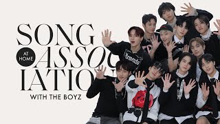 THE BOYZ Sing BTS, One Direction & "THRILL RIDE" in a Game of Song Association | ELLE