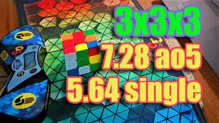 3x3 7.28 ao5 + 5.64 single | practice w/ G5 StackMat Pro Timer | 06.11.2021