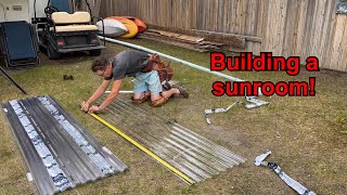 Enclosing a gazebo with corrugated plastic