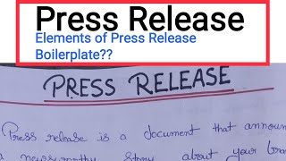 What Is Press Release In Business Communication? Important Elements Of Press Release