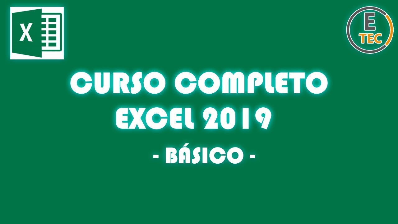 CURSO COMPLETO EXCEL BÁSICO 2019 - YouTube