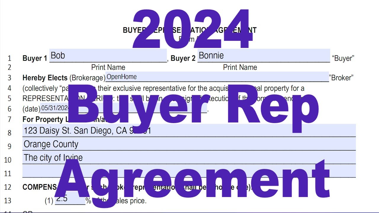 2024 Buyer Representation Agreement Tutorial - Buyer Broker Agreement ...