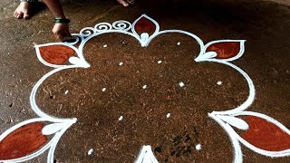 Margazhi 1 beautiful flowers kolam|5*3 karthigai deepam kolam|dhanurmasam muggulu|Super rangoli