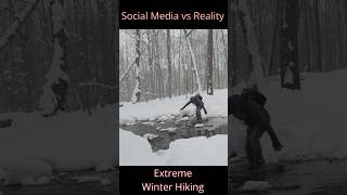 Social media vs reality | Extreme Winter Hiking 🥾 #shorts #viralvideo #socialmedia