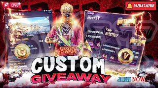 🔥CUSTOM GIVEAWAY TURNAMENT -2025।। JOIN NOW।। Free Diamond Giveaway 💎।। SUBSCRIBER CHALLENGE 🎁।। #ff