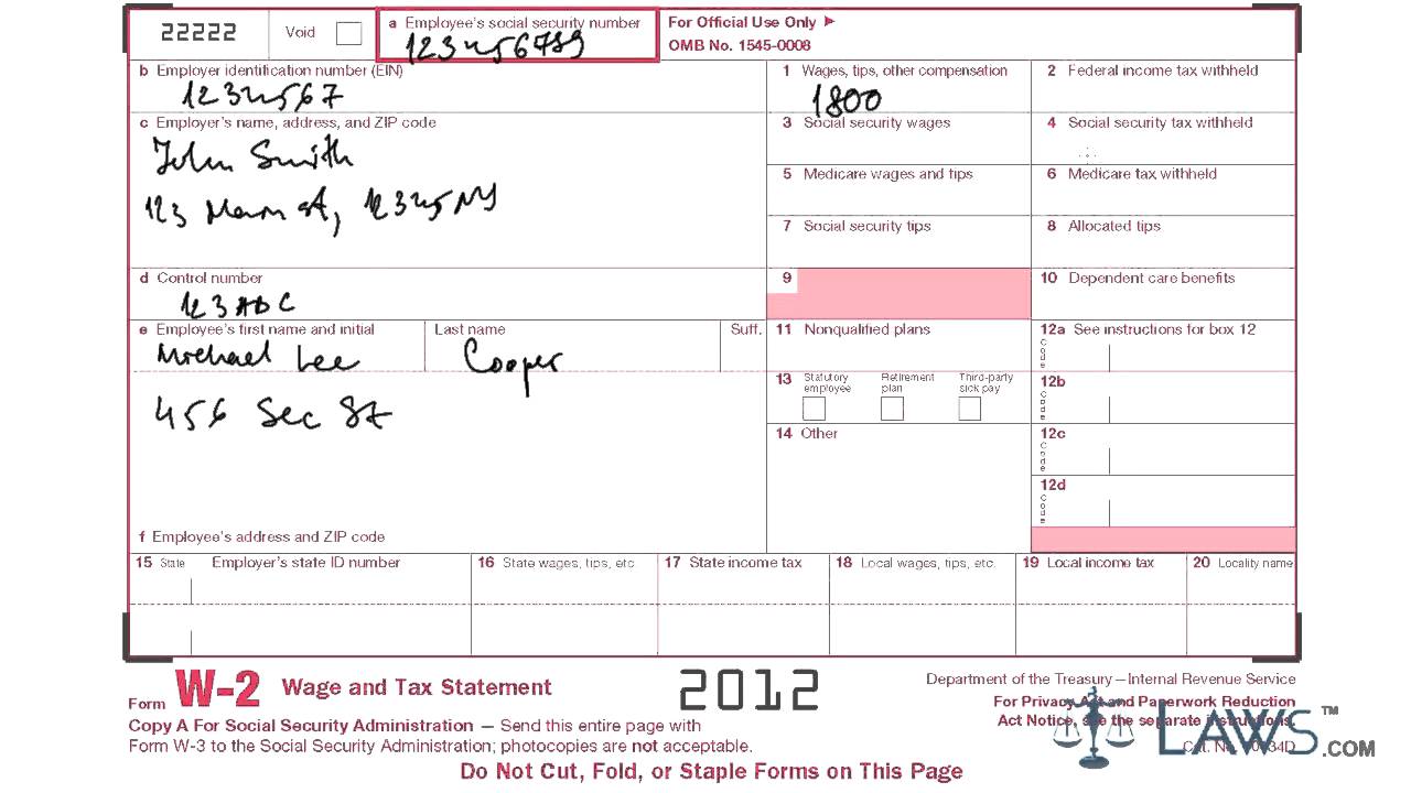 Learn How To Fill W 2 Tax Form Youtube