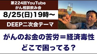 第224回がん相談運動飲み会・がんのお金の苦労＝経済毒性、どこで困ってる？←DEEP二次会20240825